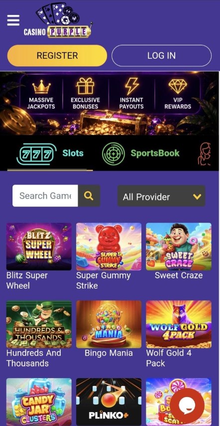 Explore the full slots catalog in the mobile app